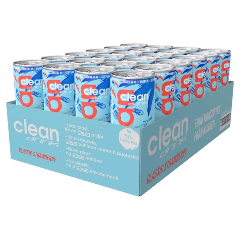 Köp Clean Drink Classic Strawberry flak billigt online Flakportalen