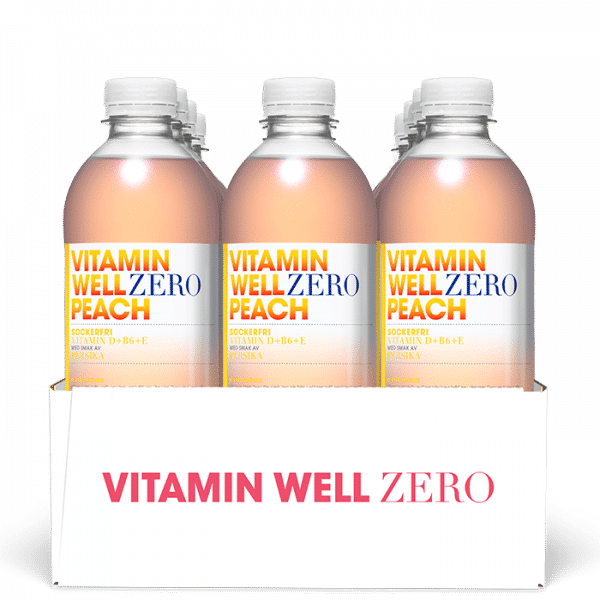 12 x Vitamin Well Zero, 500 ml, Peach
