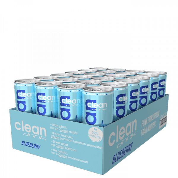 24 x Clean Drink, 330 ml, Blueberry