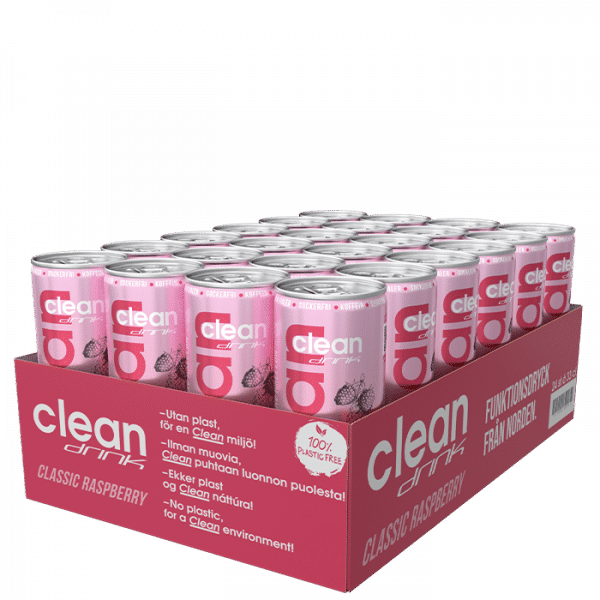 24 x Clean Drink, 330 ml, Classic Raspberry