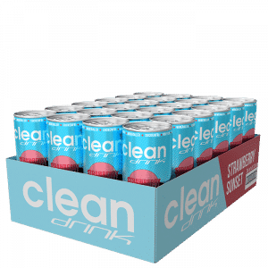 24 x Clean Drink, 330 ml, Strawberry/Cherry Sunset