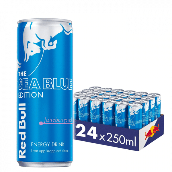 24 x Red Bull Energidryck, 250 ml, Sea Blue (Juneberry)