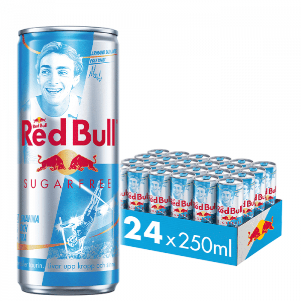 24 x Red Bull Energidryck, 250 ml, Sockerfri Mondo Duplantis