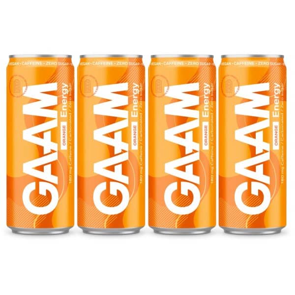 4 X Gaam Energy 330 Ml Orange