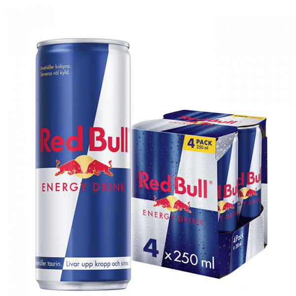 4 x Red Bull Energidryck, 250 ml, Original
