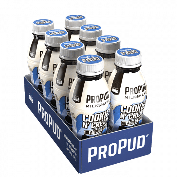 8 x ProPud Protein Milkshake, 330 ml, Cookies and Cream