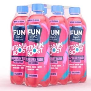 Fun Light Raspberry Rush med koffein 6x500ml